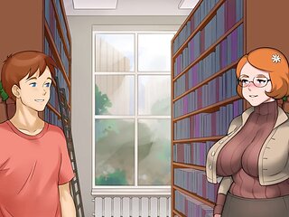 Bulma's wild adventure in a steamy hentai visual novel with big tit milf action