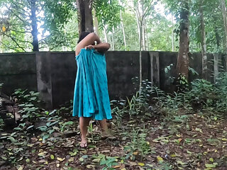 Desi chubby girl going nude in the woods