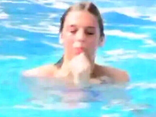 Hot Busty MILF Krystal De Boor Flashing in Swimming Pool