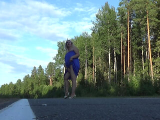 Naked MILF Under Light Summer Dress