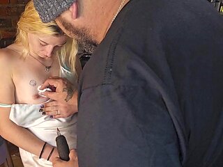 Step sis wanted a heart tattoo next to her nipple, no panties