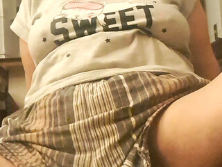 Mature MILF in Shorts, Showing Surprise