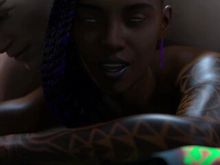 Young Ebony Babe with a Perfect Body Sucks a Big White Cock and Gets Her Little Pussy Creampied - Taboo University(steam Game)