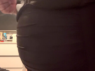 Under clothes crossdress with undercover bondage and nipple clamps