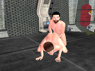 Animated 3D Gay Cartoon Porn - Man Fisting Ass Then Standing Fuck in Space Station