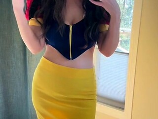 Very hot busty brunette solo masturbation on webcam