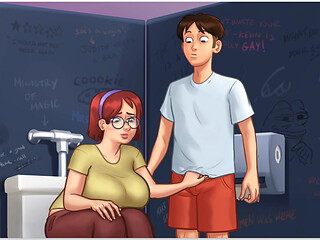 Summertime saga - gameplay - roleplay - taboo - judith big saggy boobs pressing and handjob