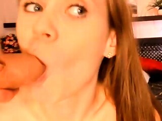 Hot teen blonde get load of cum in mouth after hard pounding