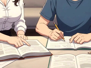 Stepmom's helping in Homework turn into intimation and fucking