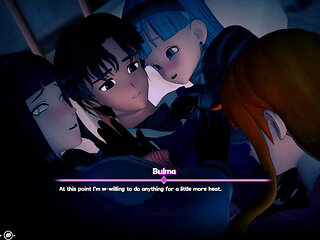 Threesome sex with Hinata Nami & Bulma