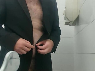 completely naked with an elegant jacket