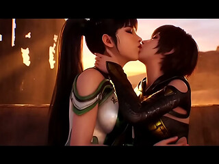 Eve x Lilly Artemis II Lesbian kissing (Stellar Blade /AI generated)