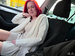Malou-Nu Loses Bet: Car Wash Fingering Orgasm