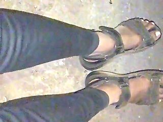 Outdoor My Car in Penis Massage with Dildo Condom