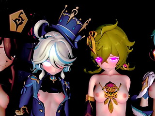 Beavis and Butthead get angry watching Genshin Impact MMD Hentai.
