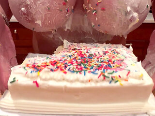 Step mom ruins birthday cake with her huge tits