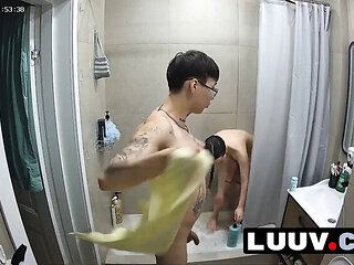 Amateur Teen Couple Shower After Sex - Real Homemade Webcam Show in Russian