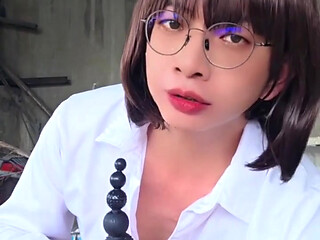 Office Lady Trans Ting Xuan Masturbating Outdoors.