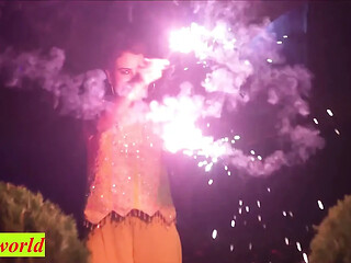 Indian housewife gets caught fucking during Diwali celebration