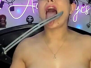 Deep Throat to an Extra Long Fantasy Toy