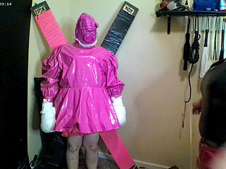 Pink vinyl sissy