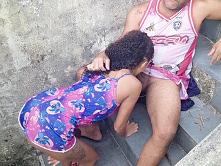 Picking up My Stepdaughter on the Stairs 100% Anal
