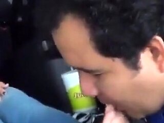 Foot Fetish Fun in the Car with My Amateur Slave