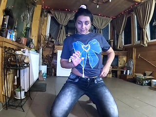 Face-fucking and Cum Play While Wearing Tight Jeans 284