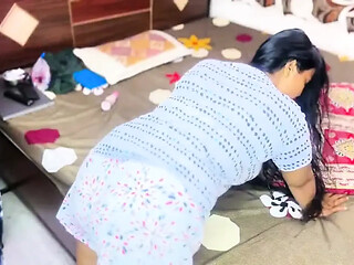 Indian desi bhabhi gets dirty doggy style fucking at home