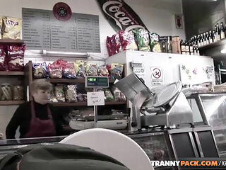Tranny with big ass rides a cock in reverse cowgirl while in