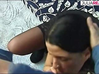 horny brunette fucked hard at casting