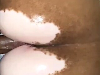 Brother's best friend sloppily fucks an ebony babe with vitiligo - vaginal sex!