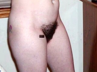 Bushy Girl's Pussy - Close-Up View