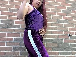 Morning Smoke in My Purple Velour Outfit
