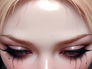 Psycho Cosplay Girl POV: Deepthroat & Messy Facial Cumshot AI Animation