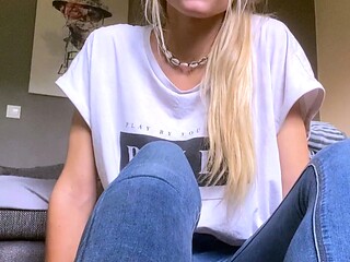 Curly Blonde Teen Records Solo Dildo Masturbation More at