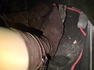 Driving in Nude Pantyhose and Bworn Buckled Pumps
