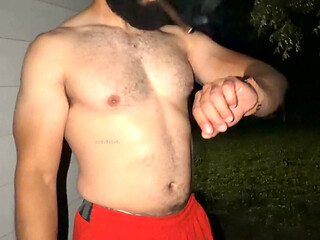 Muscle Cub Cigar and Cum Outdoors