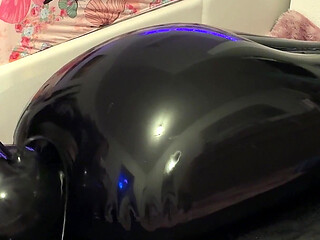 Wife Milks Her Submissive Husband-slave in an Inflatable Latex Bag - E-stim, Rimmer & Heavy Breathing