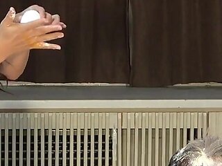 The Mistress Cooks the Masochist Slave by Throwing Raw Eggs at Him and Sprinkling Flour on Him
