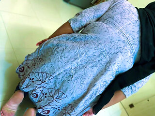 Egyptian Hot BBW Maid Stuck Under Bed & I Masturbate After Seeing Her Big Naked Ass