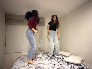 We Had Fun Playing in Bed to Jump