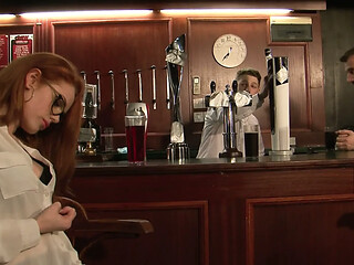 Horny redhead girl pounded and facialized