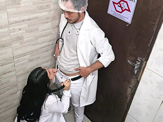 Hot Latina Nurse Blows Big Dick Doctor in Hospital Bathroom - Risky 4K Sex