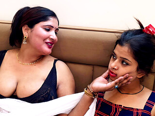 An Indian Asian desi sister-in-law got excited while watching a love video with her husband's sister and then started