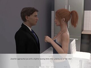 My stepbrother's wife Jennifer gives John a kiss on the neck in front of Alan