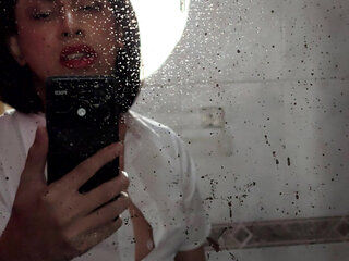 Masturbating in the mirror