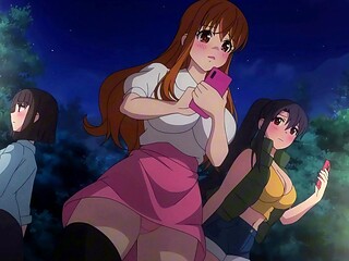 Flickering fire draws 3 shy girls closer to hot sex tonight