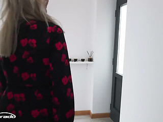 Granny seduces young neighbor in taboo lesbian scene