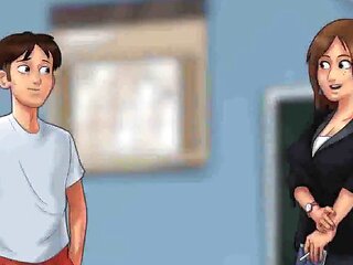 French milf professor wants to bang her schoolgirl in summertime saga episode